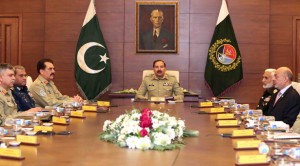 Joint Chiefs of Staff Committee meeting top military leadership at Joint Staff Headquarters  in Rawalpindi on Tuesday.
