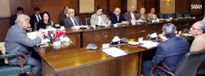 Punjab Chief Minister, Muhammad Shahbaz Sharif presiding over a meeting for improvement in  provision of services to people in Lahore on Sunday.