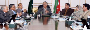 CM KP Pervez Khattak presiding over a briefing at CM Secretariat in Peshawar regarding IRNUM hospital.