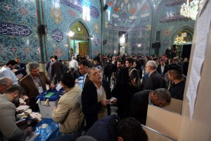 Iranians casting their votes