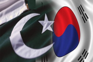 south korea and pak flag