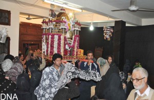  A view of Annual Markazi Jaloos Basilsila-e-Shahadat Sayeda Fatima Zehra (S.A) at Dhoke Ratta in Rawalpindi.