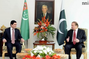  Prime Minister, Muhammad Nawaz Sharif in a meeting with Gurbanguly Berdimuhamedow in Islamabad on Wednesday. 