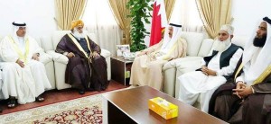Jamiat Ulema-e-Islam Chief, Maulana Fazlur Rehman during a meeting with Chairman Islamic Ideology Council of Bahrain, Al Sheikh Abdul Rehman bin Muhammad bin Rashid in Bahrain.