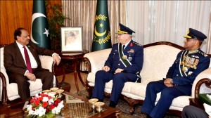 General Abidin Unal, Commander of the Turkish Air Forces called on President Mamnoon Hussain after being decorated with Nishan-e-Imtiaz (Military) in a Special Investiture Ceremony held at Aiwan-e-Sadr in Islamabad.