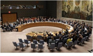United Nations Security Council votes on a resolution during a meeting at U.N. Headquarters in New York on Wednesday.
