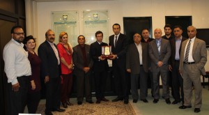 Atif Ikram Sheikh, President ICCI is presenting memento to Jan FURY, Ambassador of Czech Republic during his visit to Chamber House.