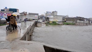Water level is rising in Nullah Lai in Rawalpindi in the wake of torrential rains in the twin cities. 
