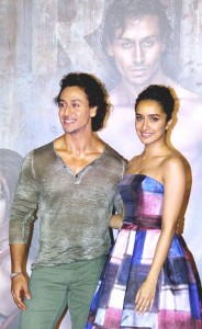  ACTORS TIGER SHROFF AND SHRADDHA KAPOOR  DURING THE TRAILER LAUNCH OF FILM BAAGHI.