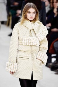 Gigi Hadid walks the runway during the Chanel show as part of the Paris Fashion Week Womenswear Fall/Winter 2016/2017  in Paris.