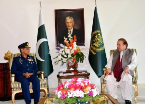 Chief of Air Staff, Air Chief Marshal Sohail Aman called on Prime Minister Muhammad Nawaz Shairf  at PM House in Islamabad on Thursday.