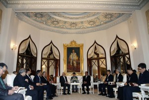 Iranian Foreign Minister Muhammad Jawad Zarif  holding talks with the Thai Prime Minister  Prayut Chan-o-Cha in Bangkok on Friday. - AFP