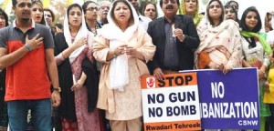 Pakistani civil society members sing the national anthem at the site of a suicide blast in Lahore on March 28, 2016.  Pakistan's army launched raids and arrested suspectsafter a Taliban suicide bomber targeting Christians over Easter killed 72 people including many children in a park crowded with families. / AFP / FAROOQ NAEEM        (Photo credit should read FAROOQ NAEEM/AFP/Getty Images)