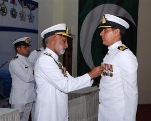 Chief of the Naval Staff, Admiral Muhammad Zakaullah conferred military awards on Pakistan Navy Officers, CPOs/POs and Sailors during an impressive Investiture Ceremony held  at Bahria Auditorium on Thursday.