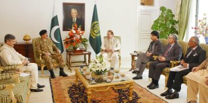 Prime Minister Muhammad Nawaz Sharif chairing a meeting on security at PM House in Islamabad.
