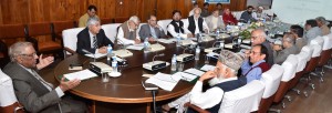 Dr. Amir Muhammad, Founder Chairman PARC & Rector FAST- NUCES presiding over a meeting of Ex-Chairmen and Senior Management to discuss Prime Minister’s directives on expanding production base of agriculture in Pakistan at PARC Headquarters in Islamabad.