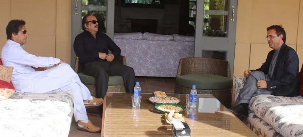 Chairman PTI Imran Khan meeting with Afghan Ambassador Hazrat Omar Zakhilwal who called on him at his residence in Islamabad on Tuesday. - DNA
