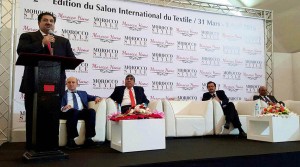 Federal Minister for Commerce, Engr. Khurram Dastgir Khan addressing the gathering after inaugurating the  Second Edition of Morocco Style and Home Exhibition in Casablanca, Morocco on Friday.