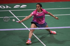 Saina Nehwal plays a shot against Korea's Sung Ji Hyun during the Yonex-Sunrise India Open 2016 badminton tournament in New Delhi. - AFP