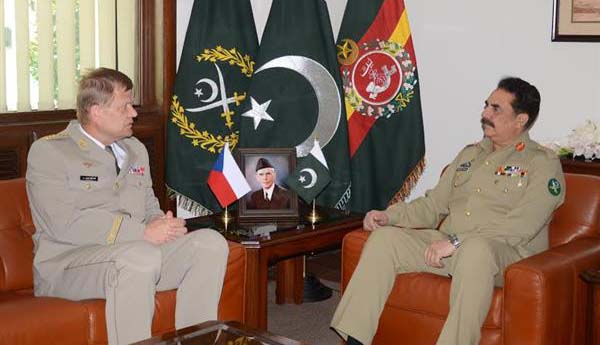 Gen Josef Becvar, Chief of General Staff Czech Republic Armed Forces called on GenRaheel Sharif, Chief of Army Staff, at General Headquarters in Rawalpindi on Tuesday.