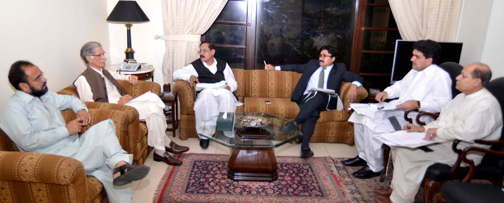 CM KPK Pervez Khattak presiding over a meeting regarding appointment of Vice Chancellors in  different Universities of the province at CM House in Peshawar on Wednesday.