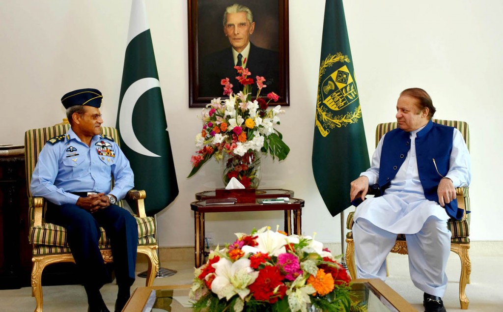 Air Chief Marshal Sohail Aman called on Prime Minister Muhammad Nawaz Sharif at PM House in Islamabad on Monday. - DNA
