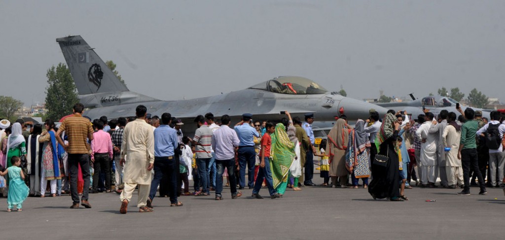 People in large number visit Nur Khan Air Base, Rawalpindi to take part in the Defence Day celebrations. - DNA