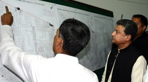 Mayor of Islamabad and Chairman CDA, Sheikh Anser Aziz is being briefed about development activities in sector D-12.  
