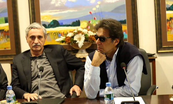 Chairman PTI Imran Khan presiding over a core committee meeting at Bani Gali in Islamabad on Wednesday. - DNA