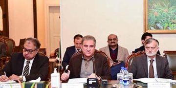FM Makhdoom Shah Mahmood Qureshi chairing a high level meeting on "Economic Diplomacy" at Ministry of Foreign Affairs in Islamabad.