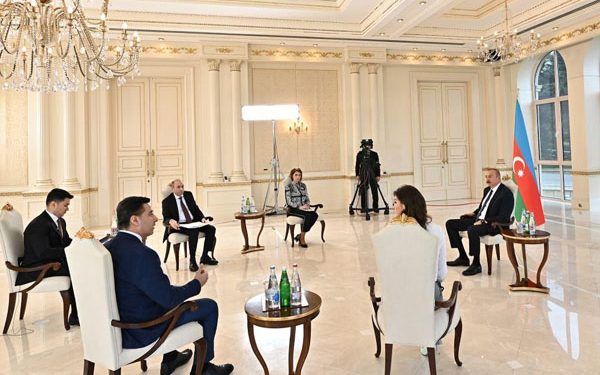 Azerbaijani President Ilham Aliyev gave an interview to local TV channels.