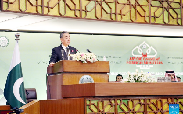 Chinese FM proposes partnerships of solidarity, development, security, civilization with Islamic countries