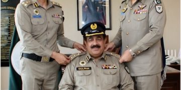 IG, NHMP Inam Ghani pins badges to the promoted officers