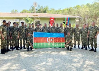 Azerbaijani servicemen  take part in drills in Turkey
